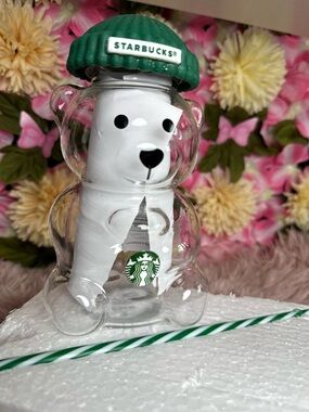 Clear Bear Bottle with Green Cap